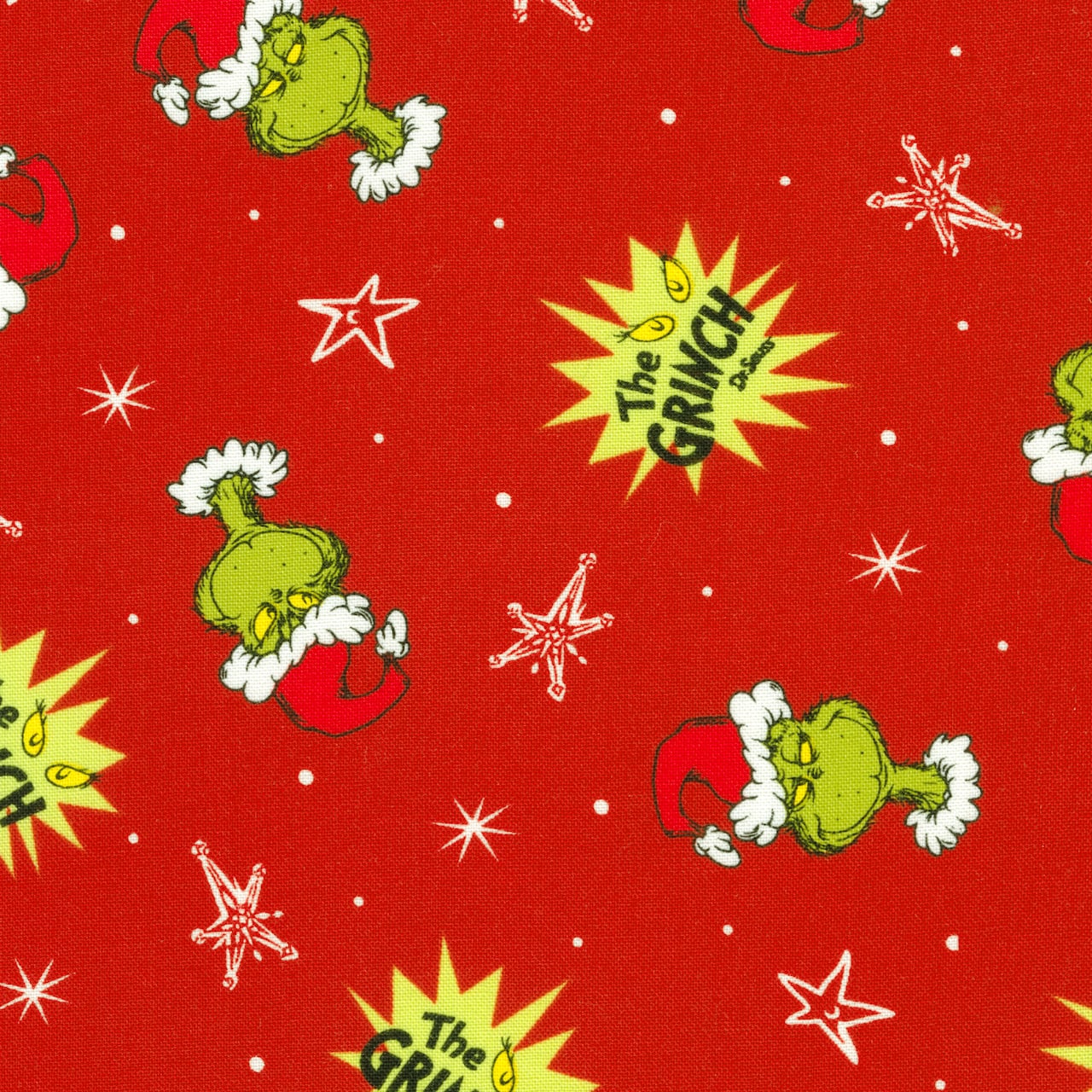 Dr. Seuss&#x2122; Grinch Head Toss Cotton Fabric